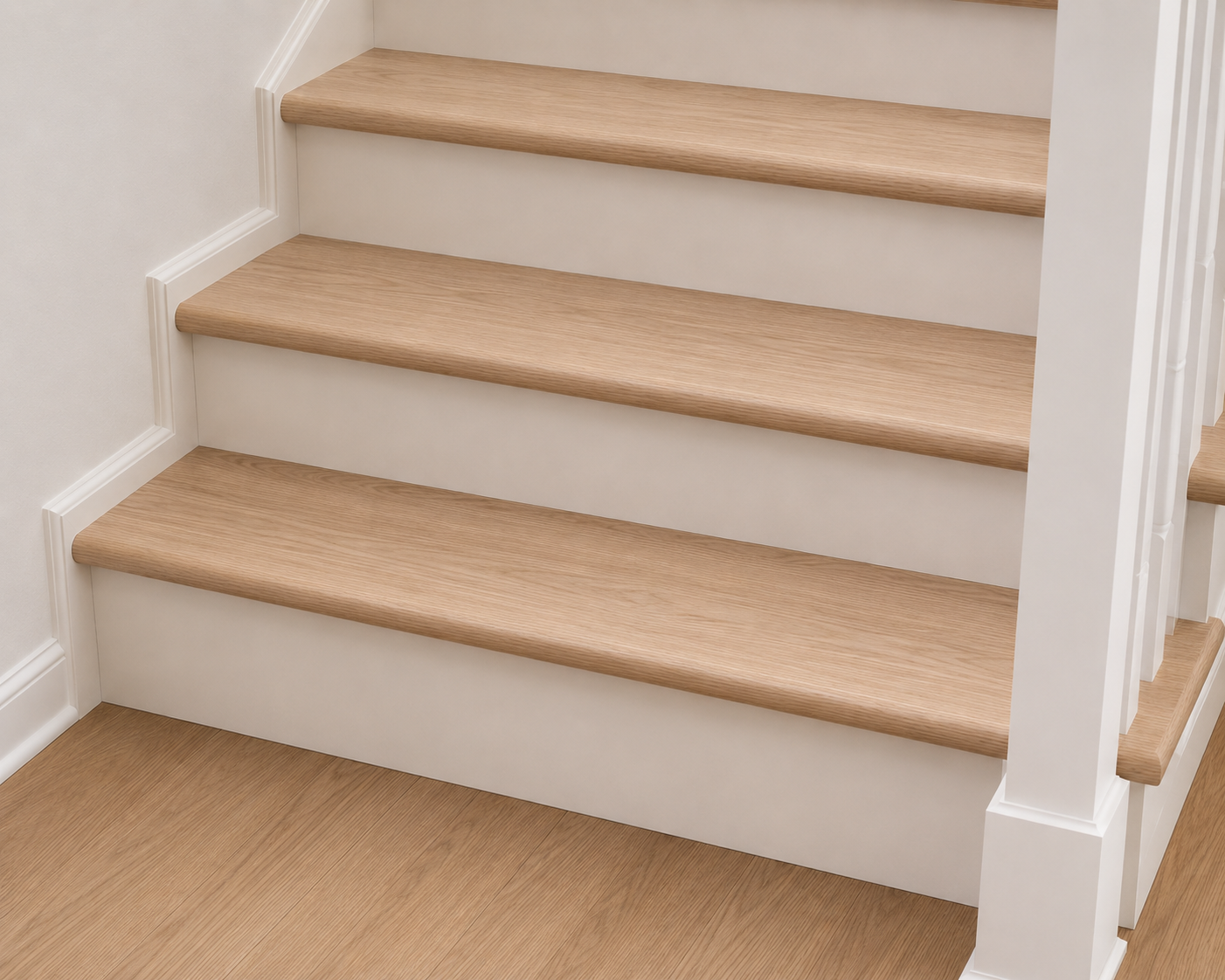 White Oak Stair Tread w/ Return 54
