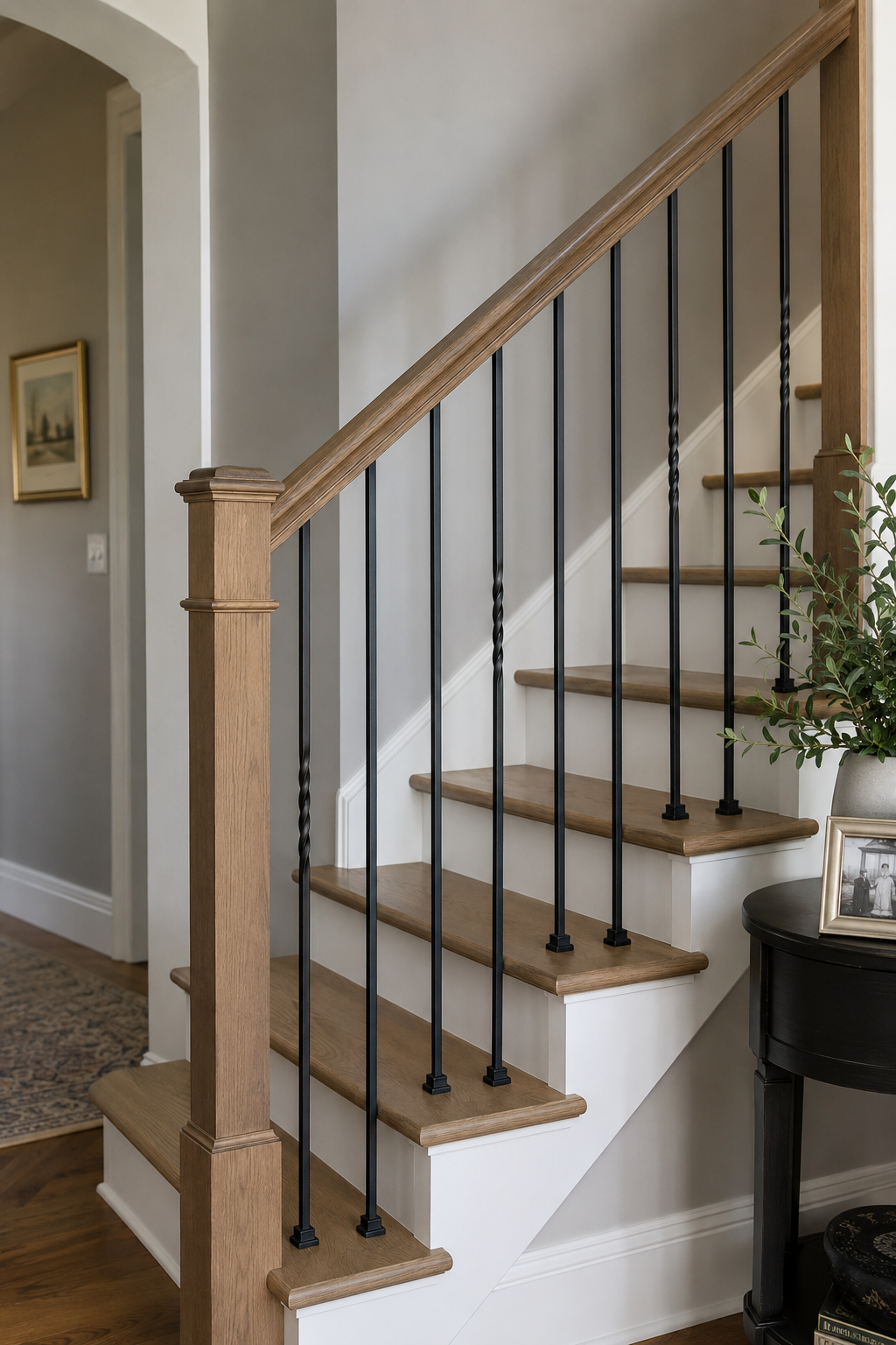 Single Twist Iron Baluster Satin Black 1/2