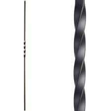 Single Twist Iron Baluster Satin Black 1/2