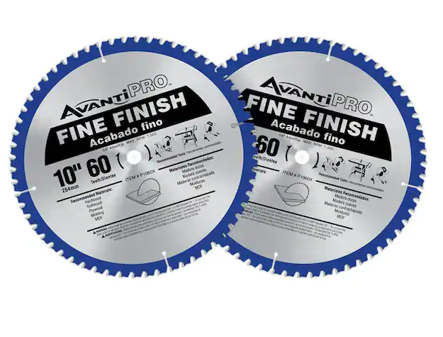 Avanti Pro Fine Finish Circular Saw Blade 10 in 60 Tooth (2 Pack)