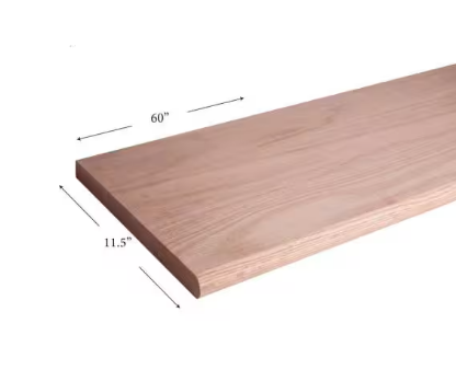 C-8070 Red Oak Plain Square Edge Tread 60 in
