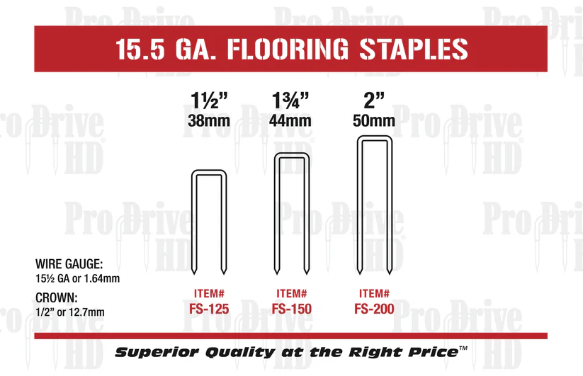 ProDriveHD Hardwood Flooring Staples 2 in 15.5 GA
