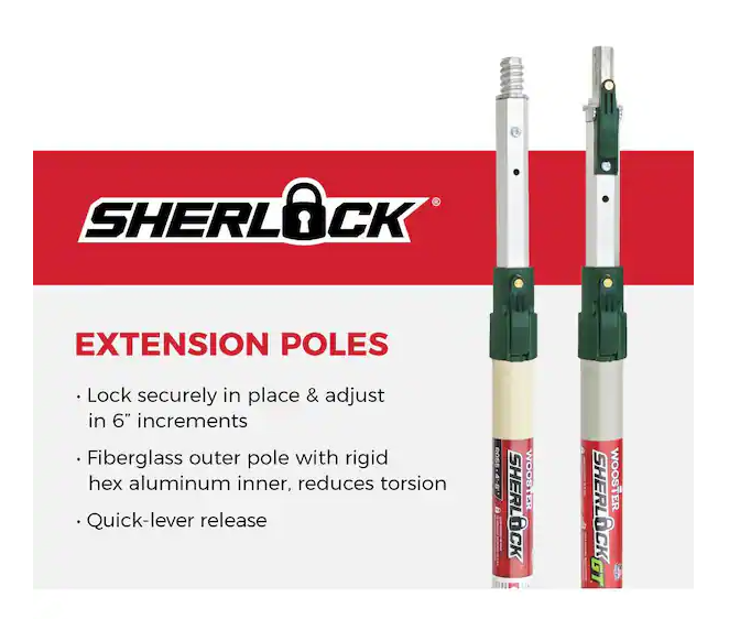 Wooster Sherlock Extension Pole 4–8 ft