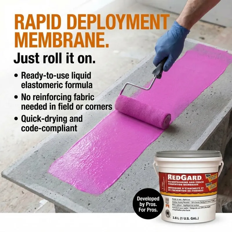 Custom Building Products RedGard Waterproofing & Crack Prevention Membrane – 1 Gallon