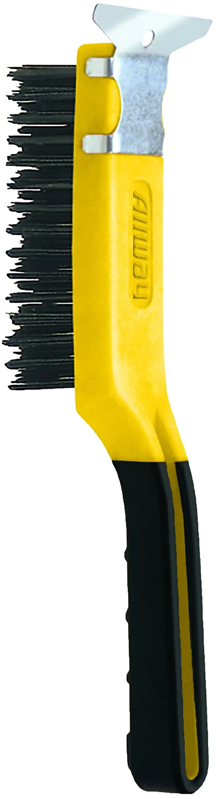 Allway Carbon Steel Wire Brush 3 x 19 Row with Scraper Soft Grip Handle