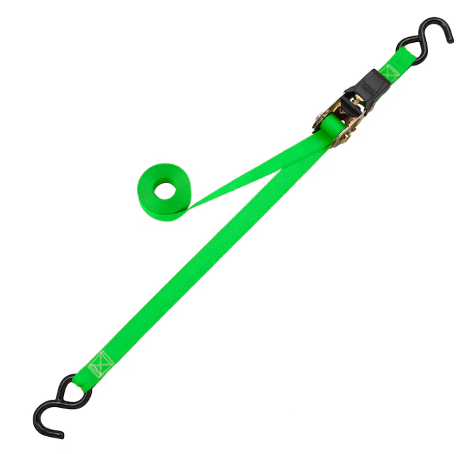 Ratchet Tie Down Strap 1 in x 10 ft 1500 lb (4 Pack)