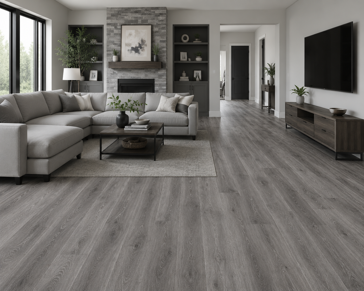 Pyzo-X HD 7000 SPC 12 Mil Flooring 7 in x 48 in – Classic Grey (24.15 SF/Box)