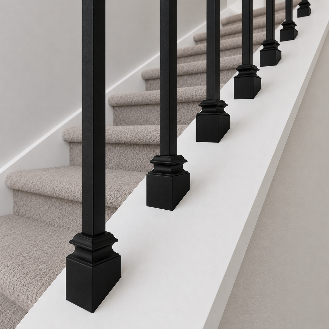 Pitch Baluster Shoe with Set Screw – Satin Black