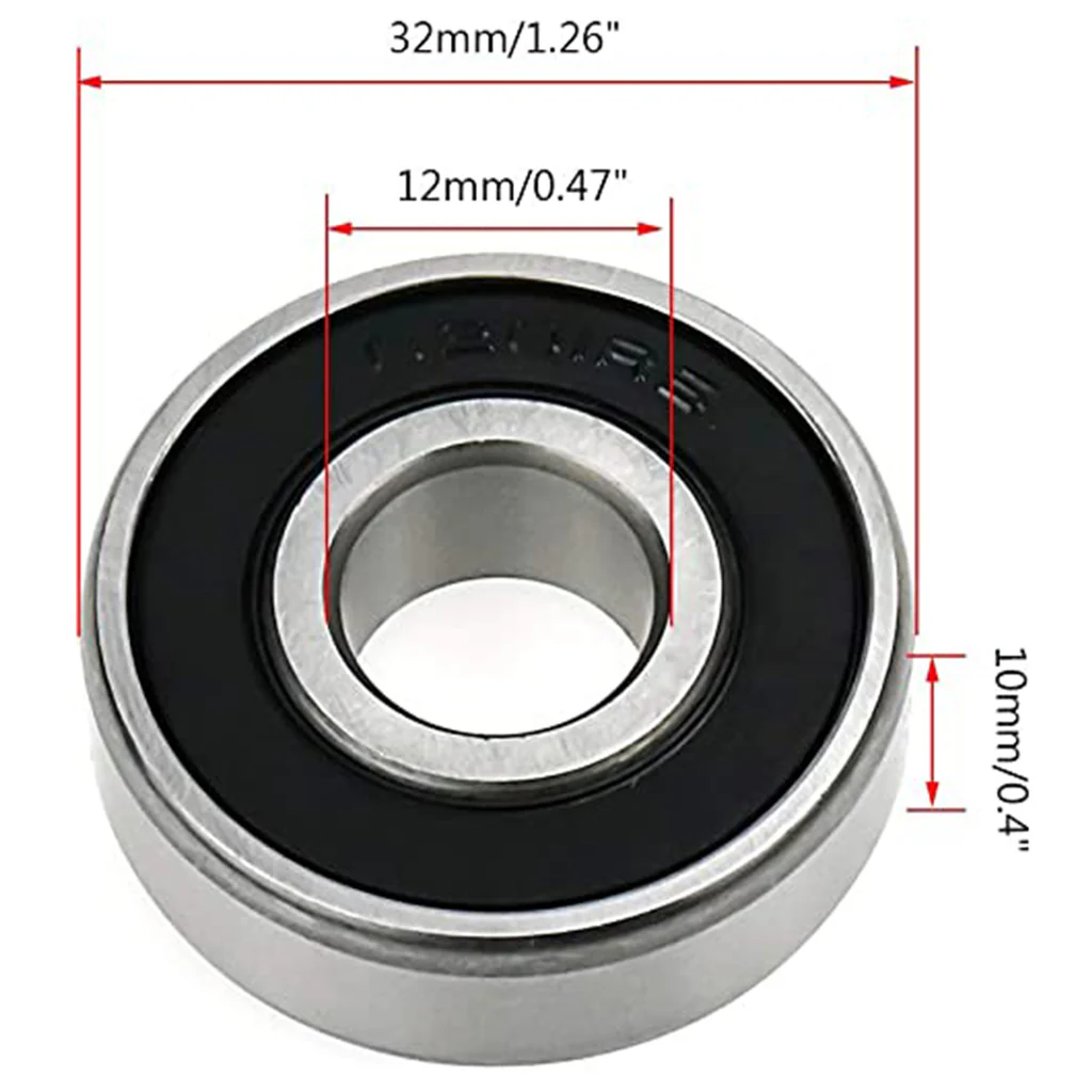 Radial Ball Bearing 6201 Double Sealed 12 mm Bore x 32 mm OD x 10 mm Width