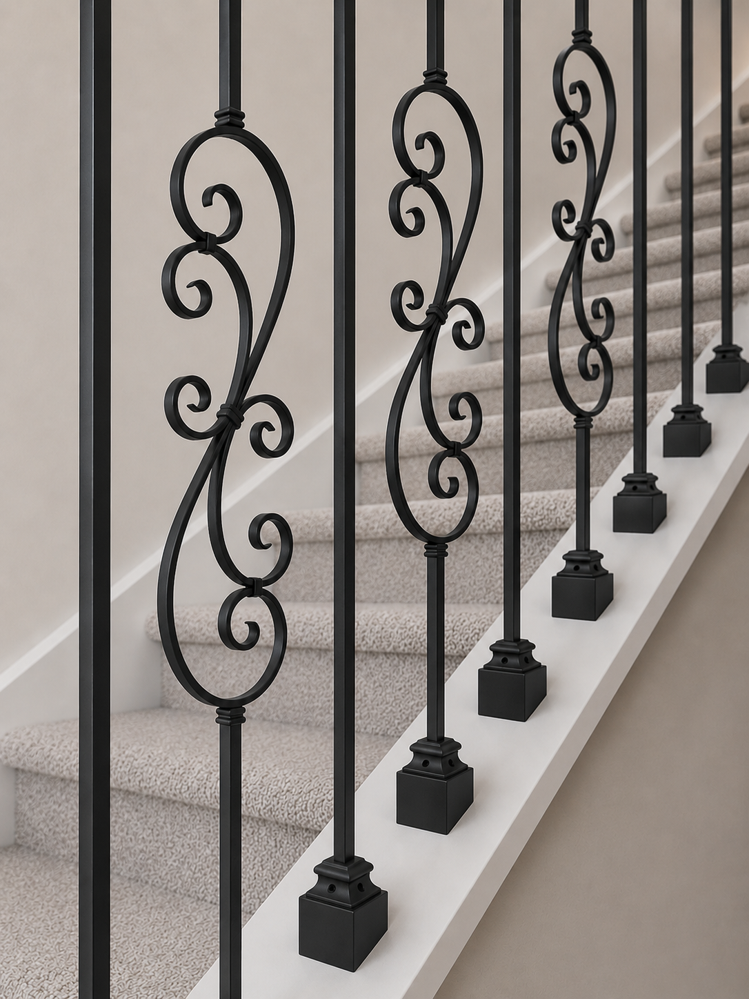 Large Spiral Scroll Iron Baluster Lite