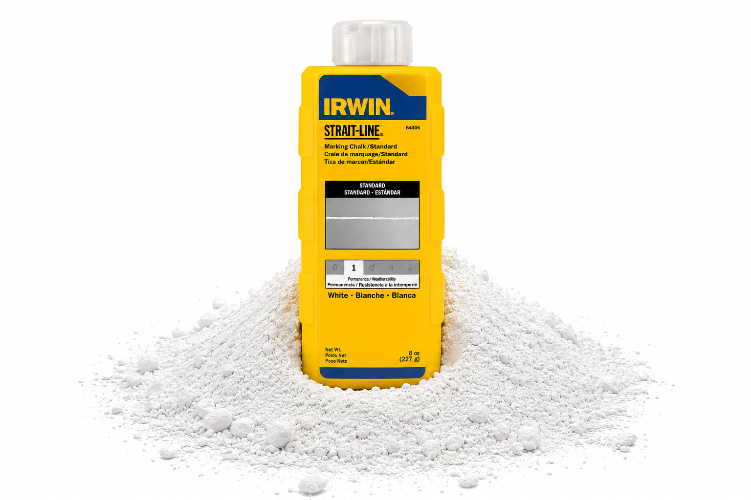 Irwin Strait-Line Temporary Marking Chalk White 8 oz