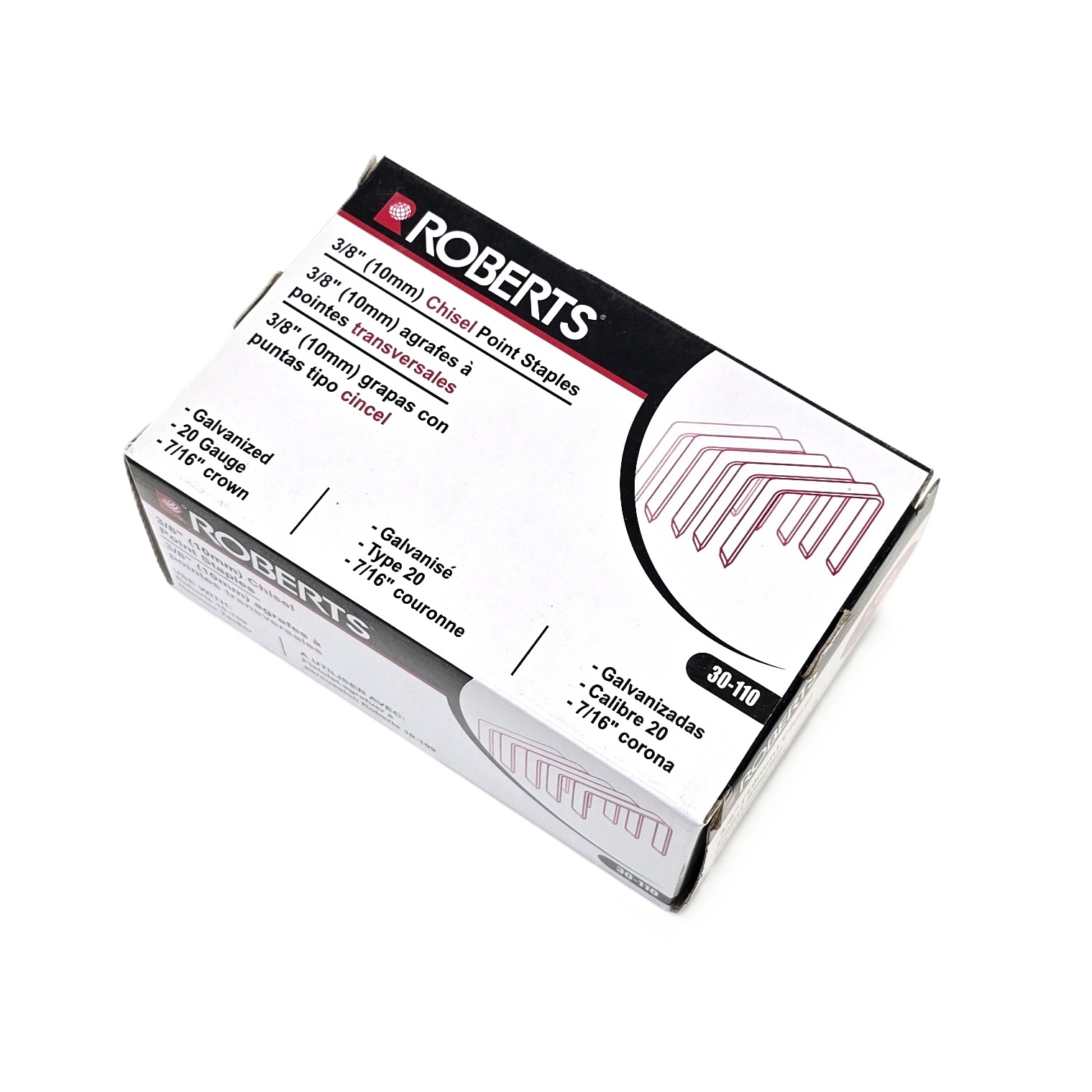 Roberts Chisel Point Crown Staples 3/8 in (5,000 Pack)