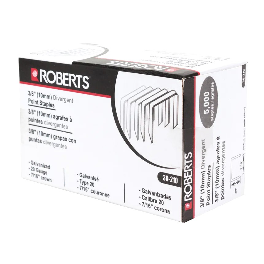 Roberts Divergent Point Staples 3/8 in (5,000 Pack)