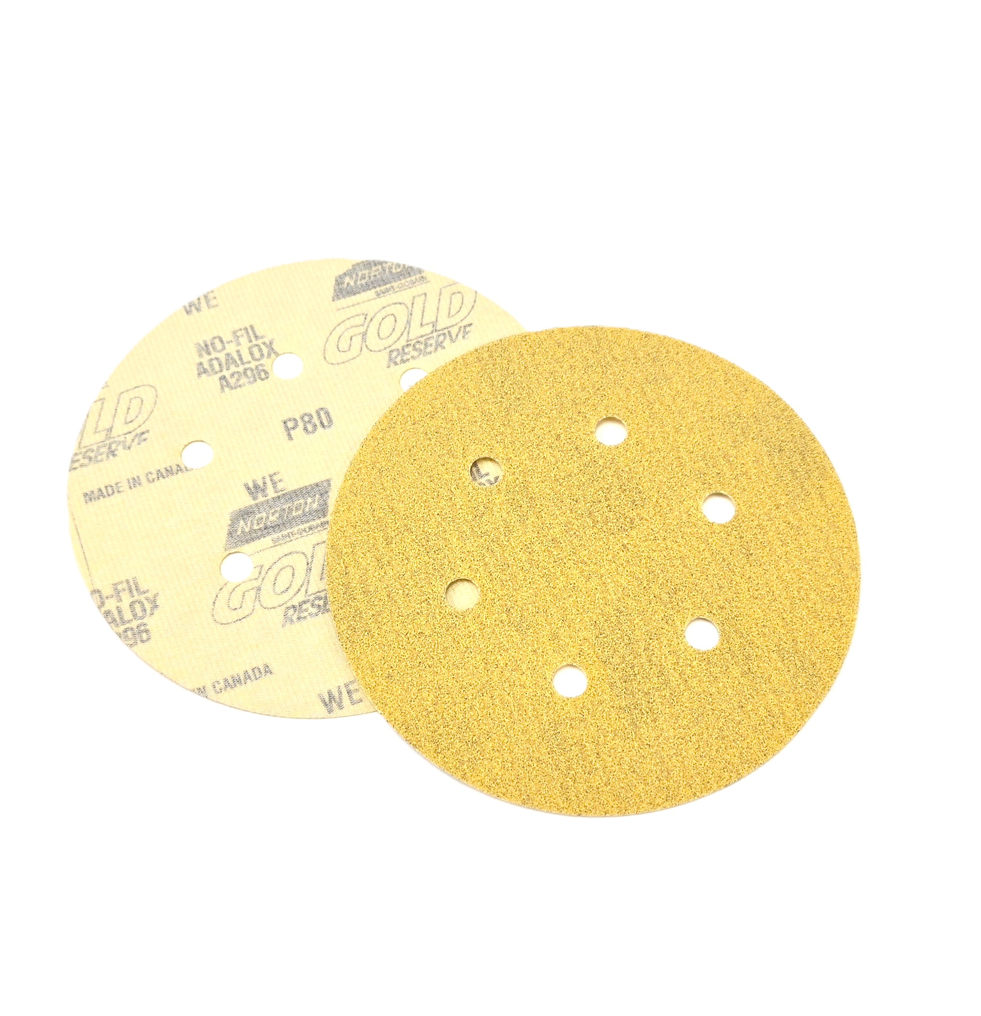 Norton Gold Reserve Sanding Disc 6 in 80 Grit (50/Box)
