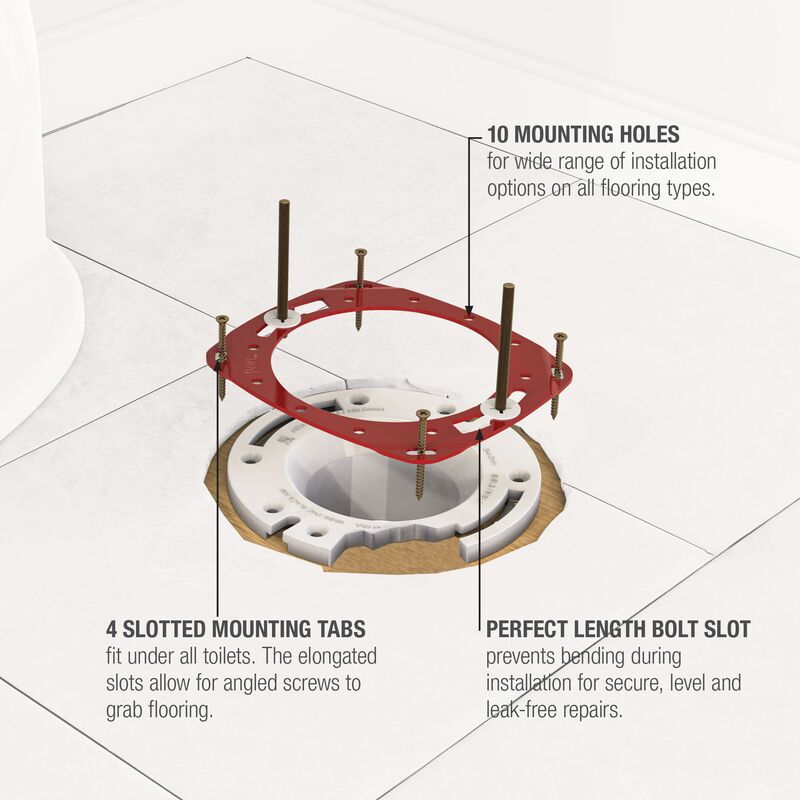 Oatey Fix-It Steel Flange Repair Ring Red
