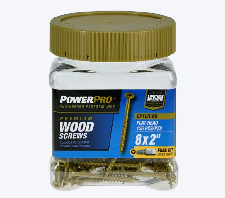 Power Pro Exterior Construction Screws #8 x 2 in Epoxy (125/Box)