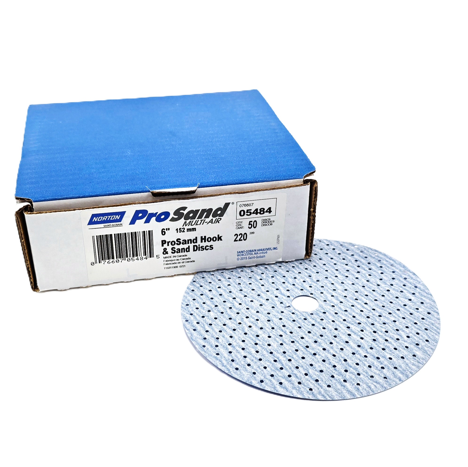 Norton ProSand Multi-Air Hook & Loop Sanding Disc 6 in 220 Grit (50/Box)