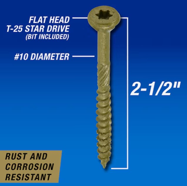 Power Pro Exterior Wood Screws #10 x 2-1/2 in Epoxy (80 Pack)