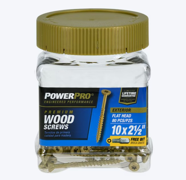 Power Pro Exterior Wood Screws #10 x 2-1/2 in Epoxy (80 Pack)