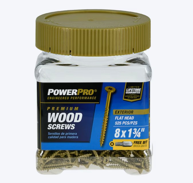 Power Pro Exterior Screws #8 x 1-3/4 in Epoxy (525/Box)
