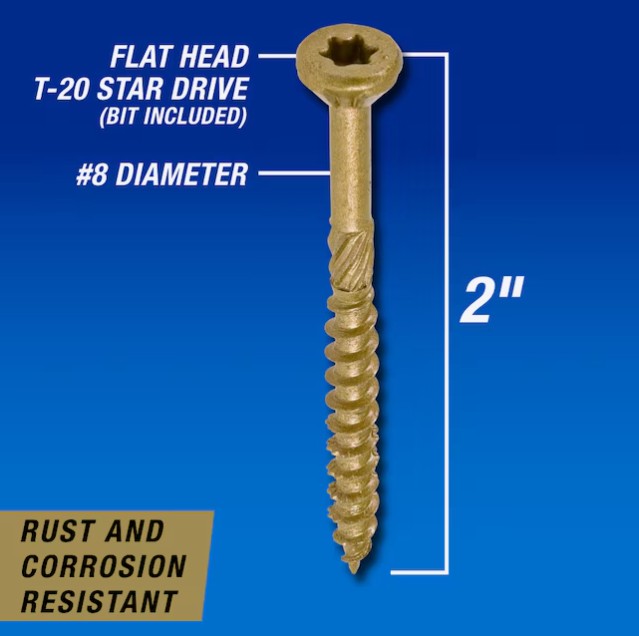 Power Pro Exterior Screws #8 x 2 in Epoxy (375/Box)