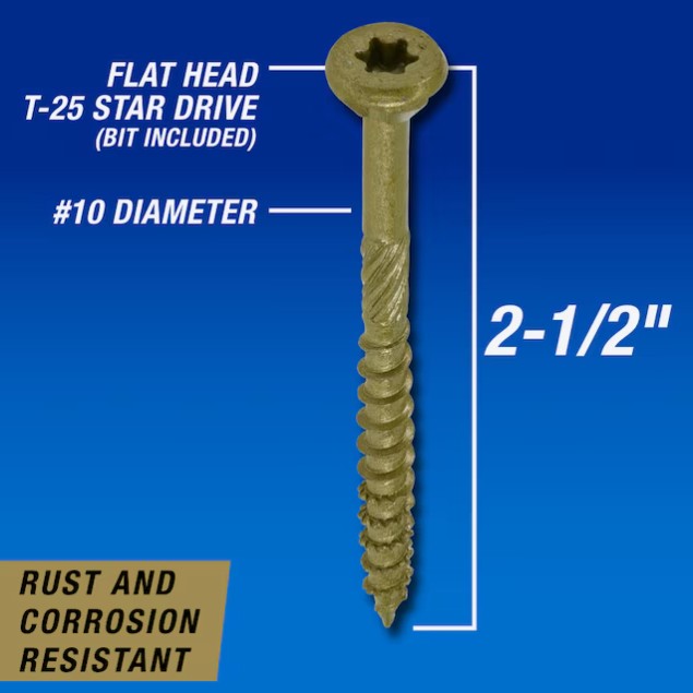 Power Pro Exterior Construction Screws #10 x 2-1/2 in Epoxy (240/Box)