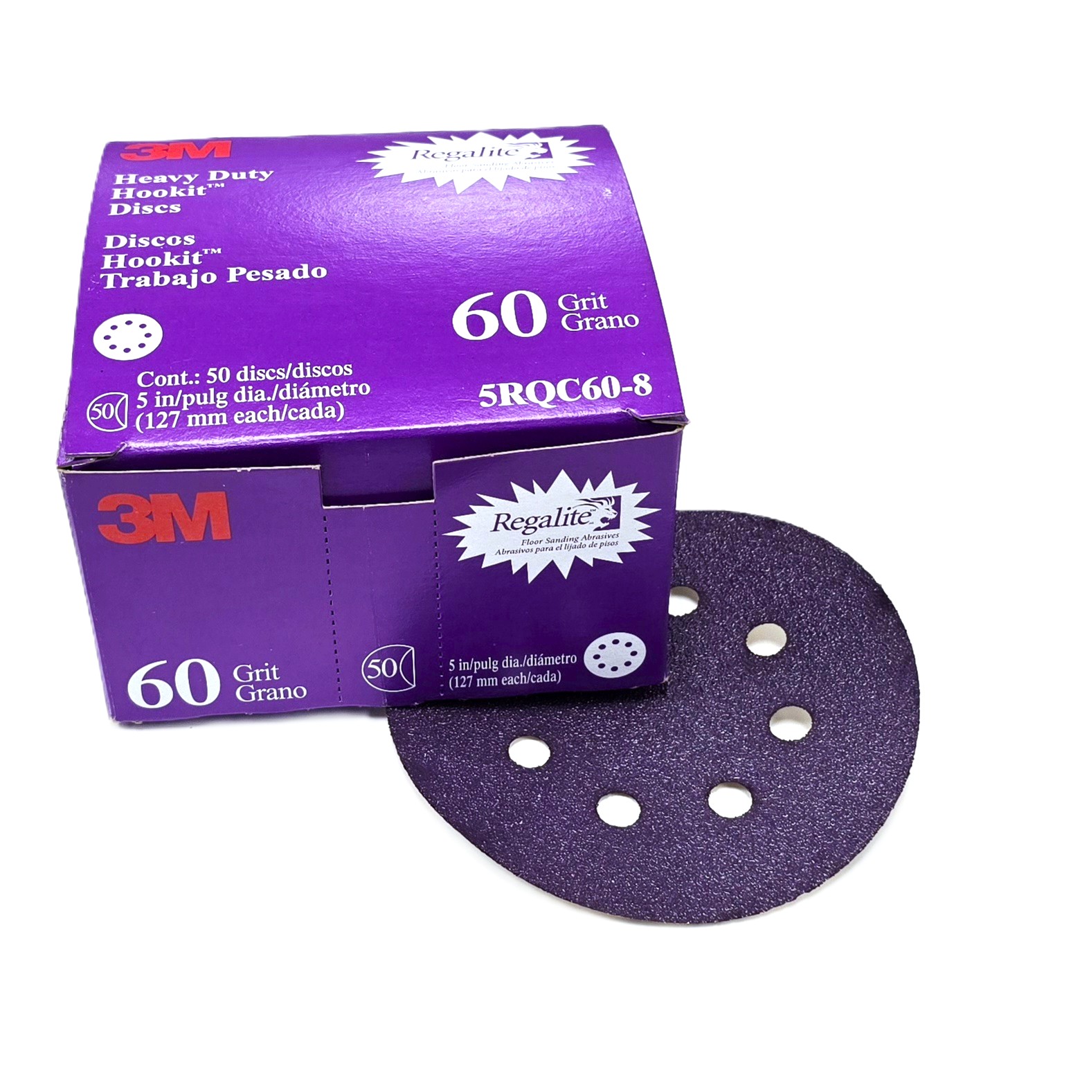 3M Regalite Hookit Sanding Disc 5 in 60 Grit (50/Box)