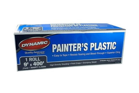 Dynamic 60401 9' x 400' (2.7m x 122m) .31mil High Density Painters Plastic Drop Sheet