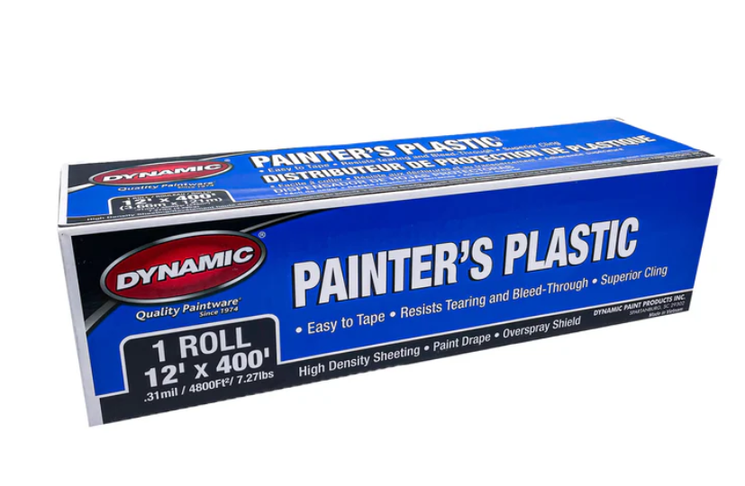 Dynamic 60401 9' x 400' (2.7m x 122m) .31mil High Density Painters Plastic Drop Sheet