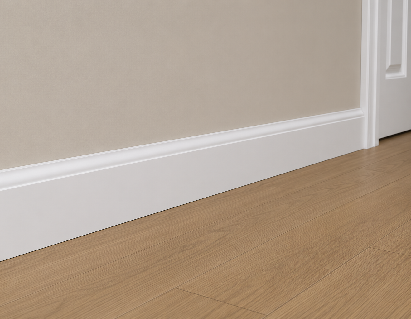 White Primed Baseboard 9/16