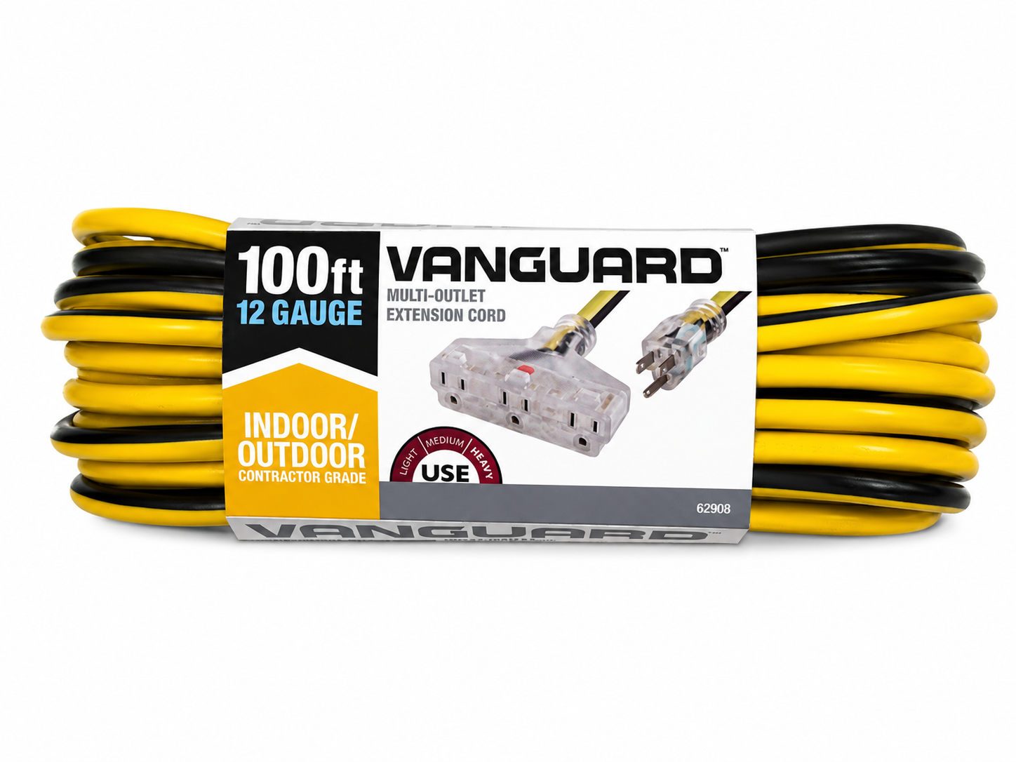 Vanguard Extension Cord 100 ft 12/3 Multiple Outlet