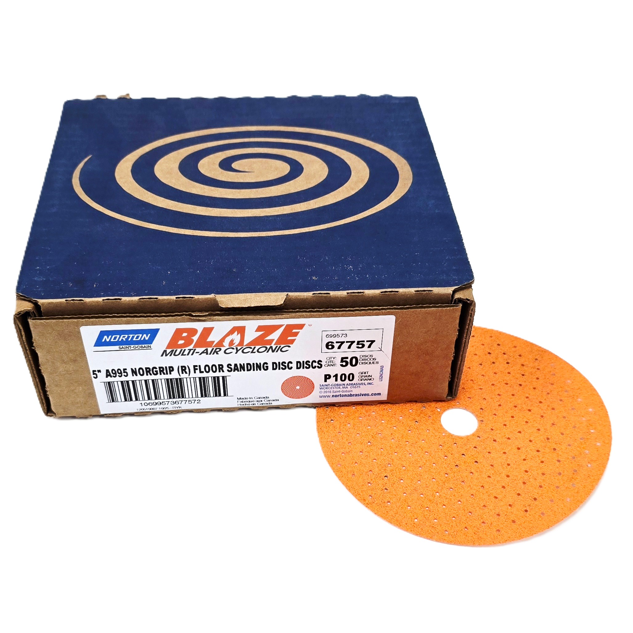 Norton Blaze Multi-Air Cyclonic Floor Sanding Disc 5 in 100 Grit (50/Box)