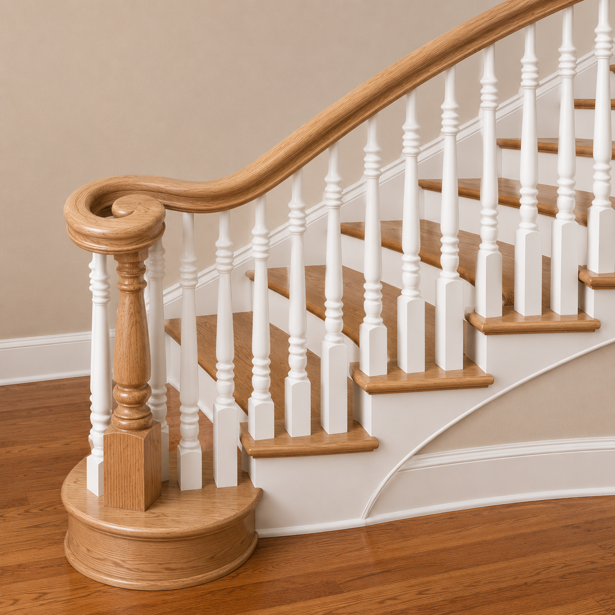Red Oak Traditional Right-Hand Volute – C-7035