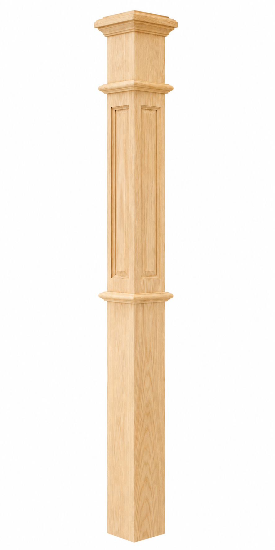 Red Oak Flat Panel Landing Box Newel Post 4-1/2