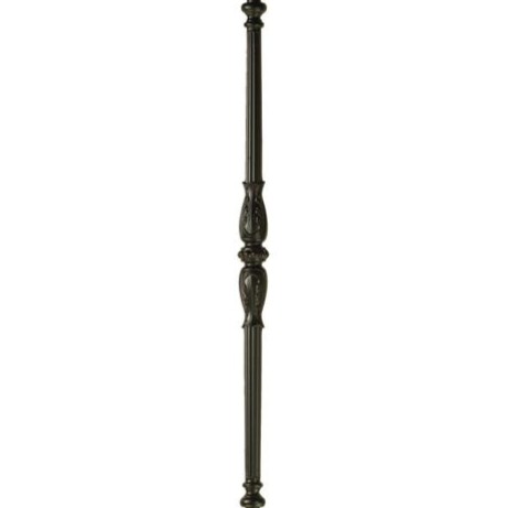 COF Round Venetian Fluted Iron Baluster Satin Black 5/8