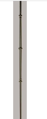 44 in. x 5/8 in. Satin Black Round Venetian Fluted with Knuckle Hollow Iron Baluster