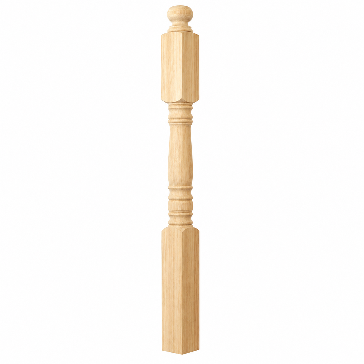 C-4001 Hampton Starting Newel – Red Oak – 9-1/2 in Top Block