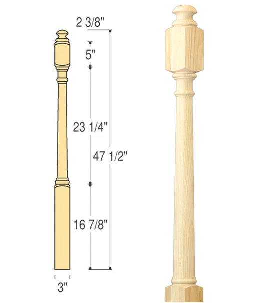 C-4040 Traditional Starting Newel 3