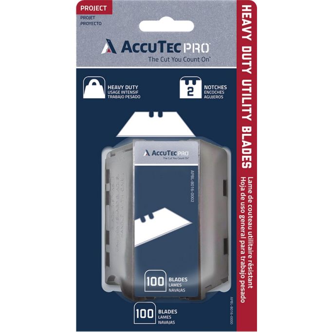 AccuTec Pro Utility Blades .024 in 2-Notch (100 Pack)