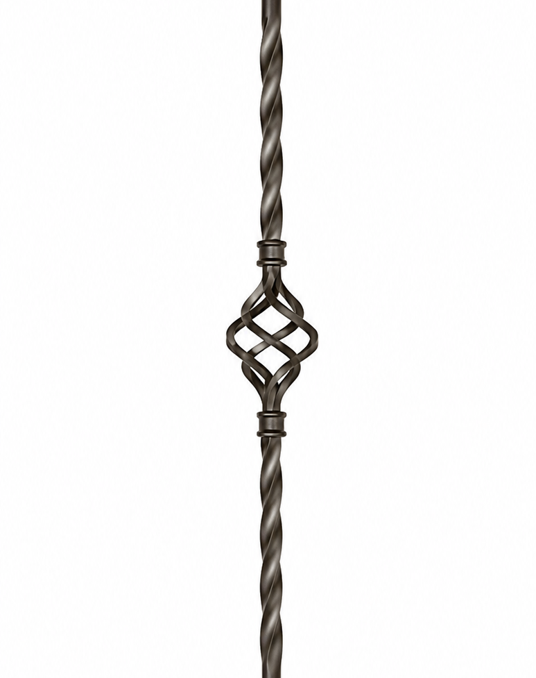 Knee Wall Single Basket Iron Baluster – Oil Rubbed Bronze
