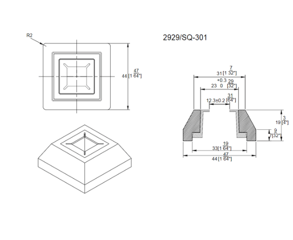 Square Shoe 1-5/8
