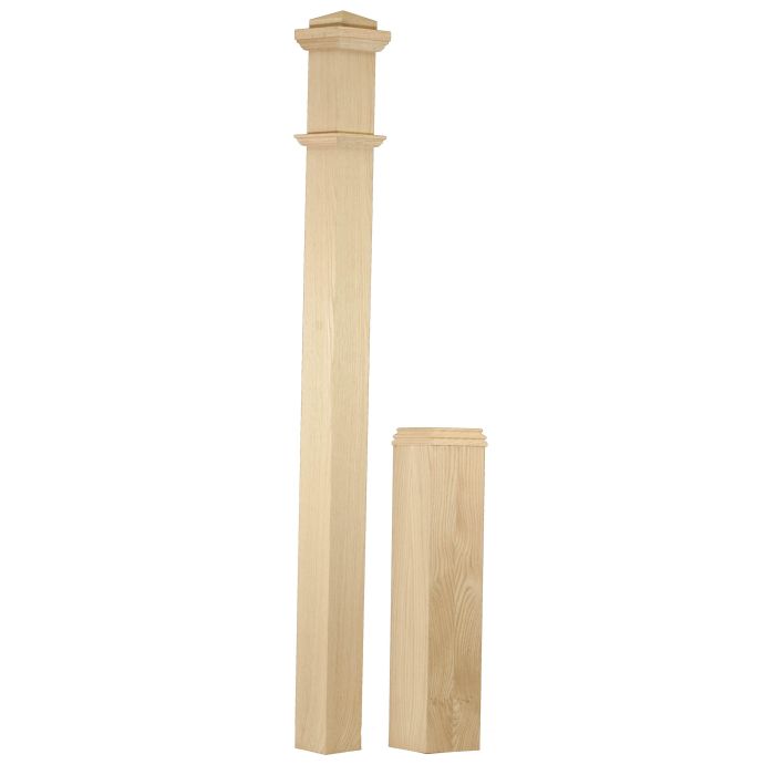Stair Parts C-4291 Adjustable Box Newel White Oak 5