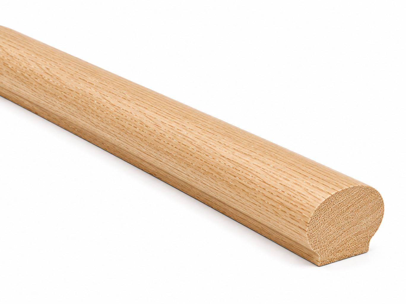 C-6042 White Oak Oval Wall Rail Fingerjoint 12 ft