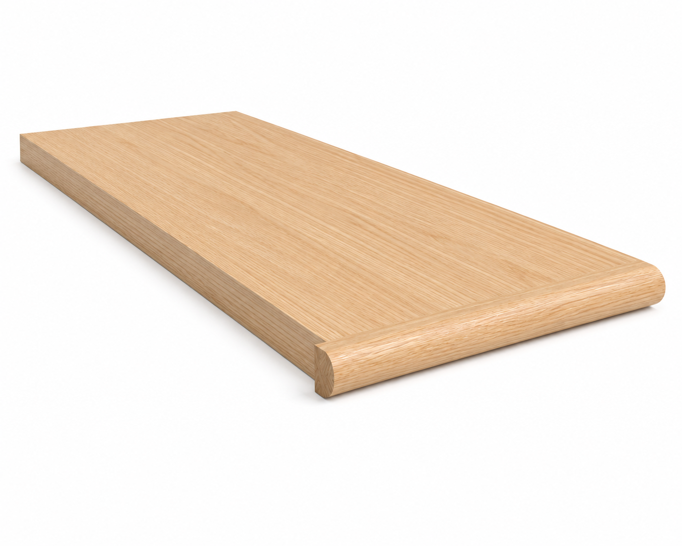 Red Oak Stair Tread with Curved Edge Return
