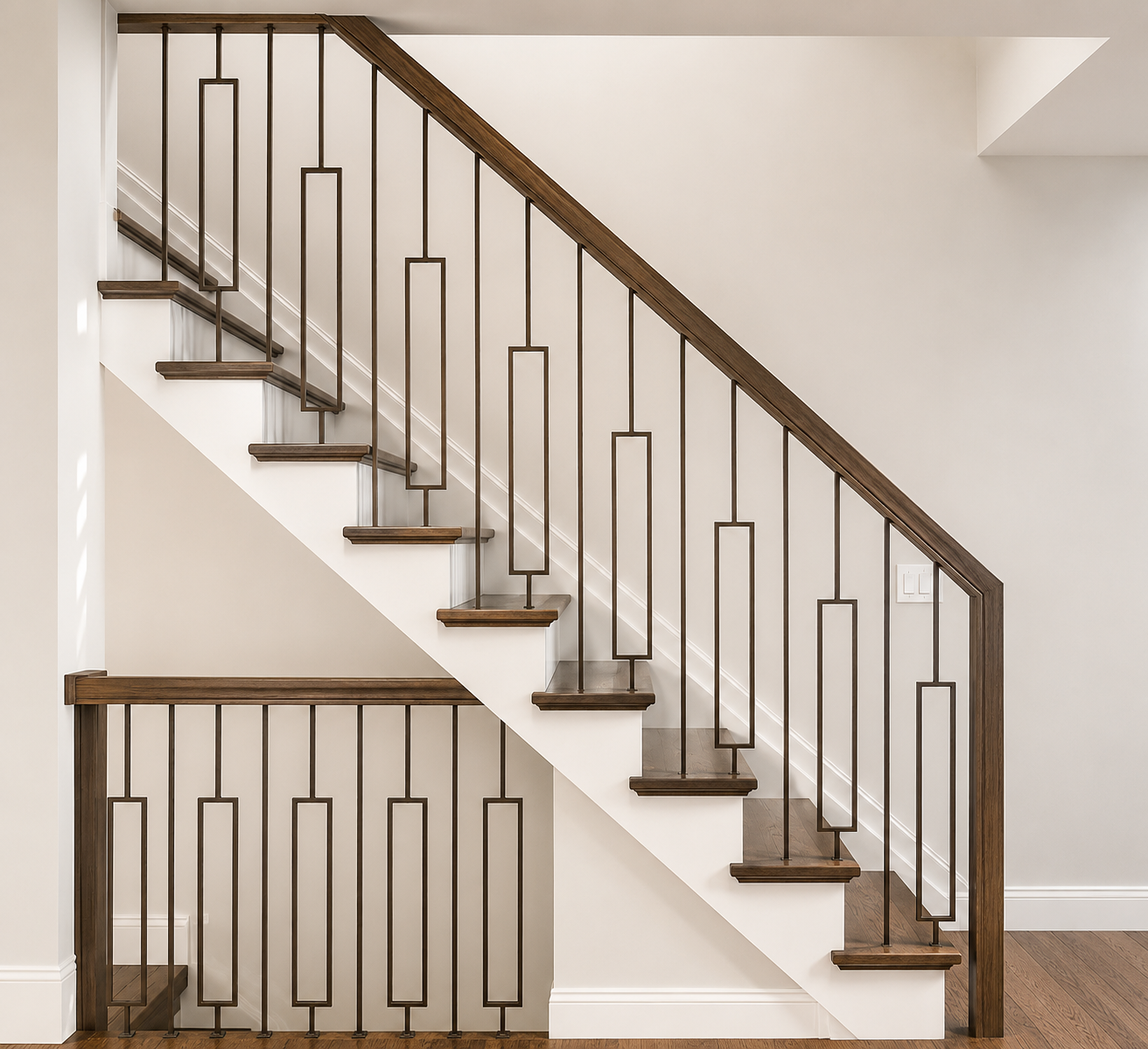 Square Panel Iron Baluster – Flat Black