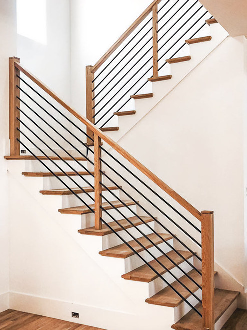 Square Panel Iron Baluster – Satin Black
