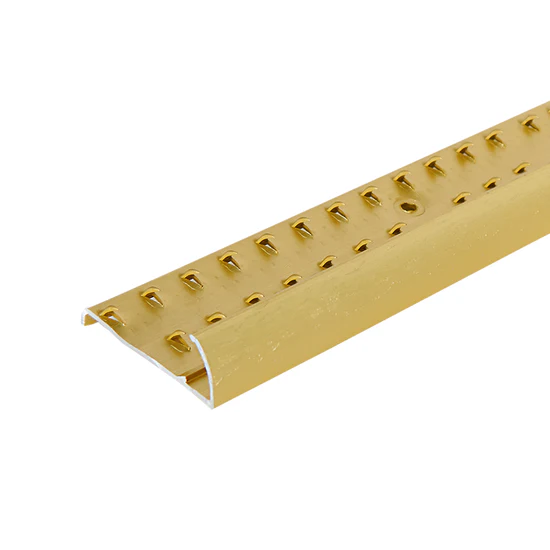 Satin Brass Carpet Gripper Hammered 1.45 in x 12 ft