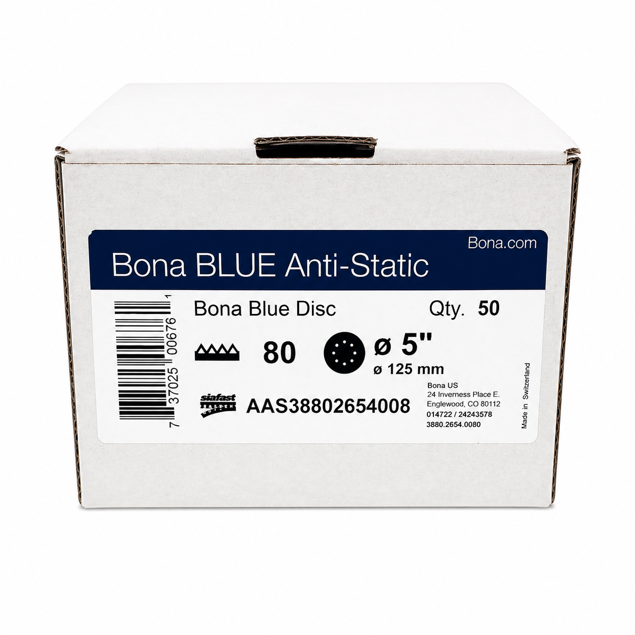 Bona Blue 8-Hole Sanding Disc 5 in 80 Grit (50/Box)