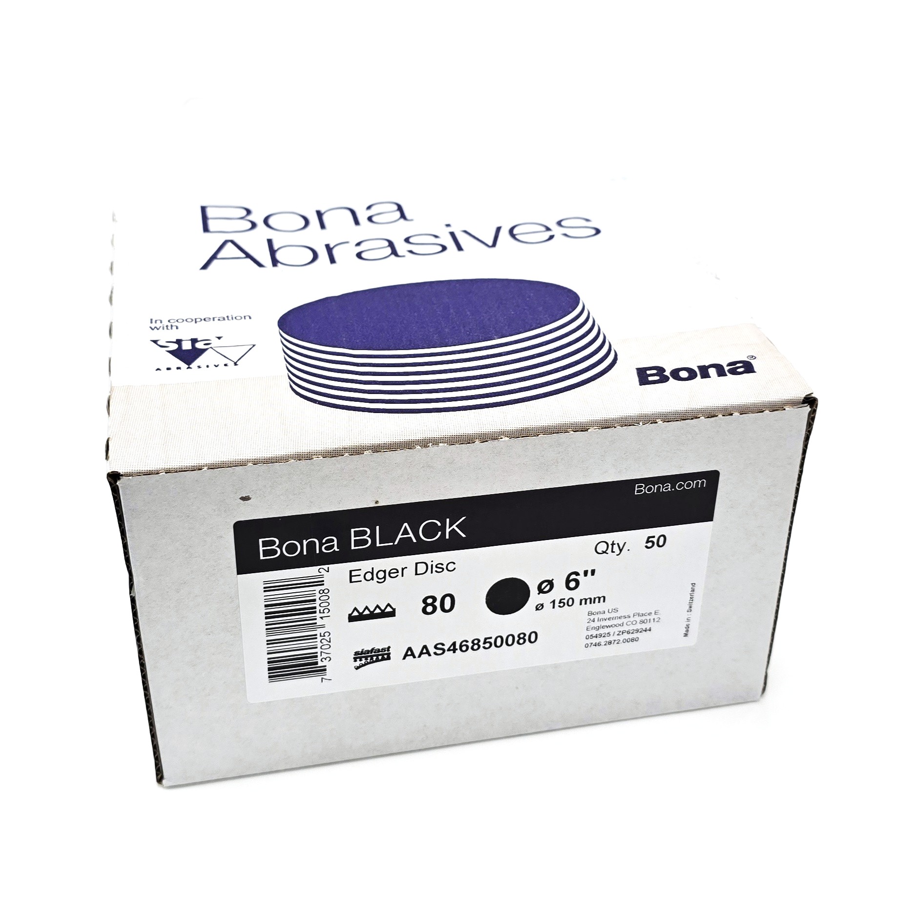 Bona Black Sanding Disc 6 in 80 Grit (50/Box)