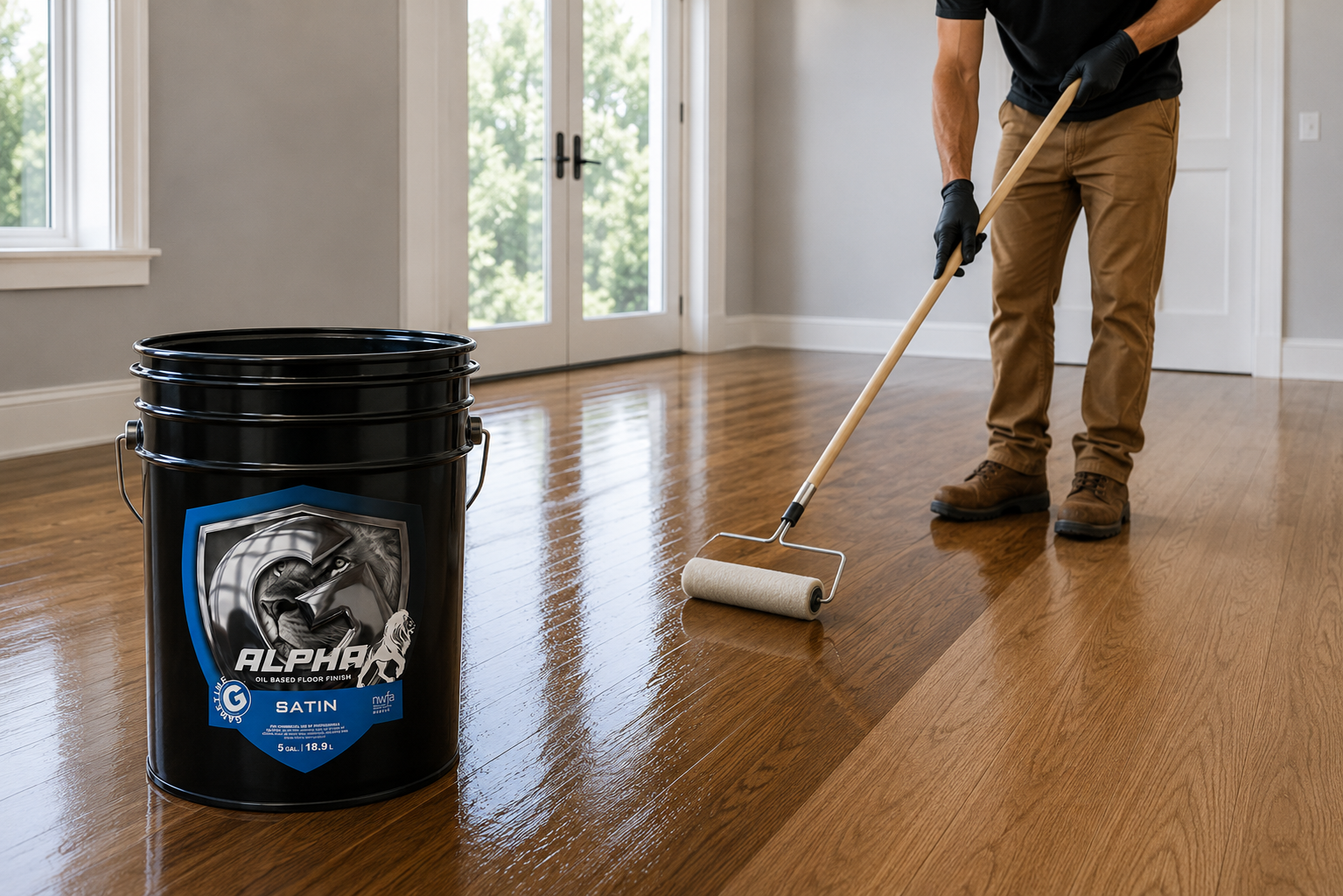 Alpha Oil-Based Residential Floor Finish Satin 5 Gal